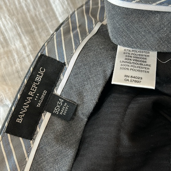 Banana Republic Mens Suit Pants 35/34 Gray Plaid - Picture 8 of 8